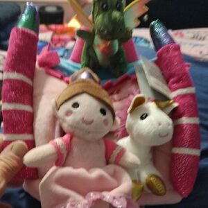 My Little Princess Pink Castle Playset with Princess, Dragon and Unicorn. NWT